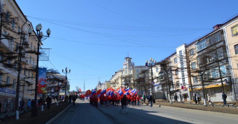 Первомайское шествие прошло в Магадане
